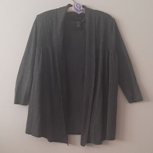 August Silk cardigan size medium gray